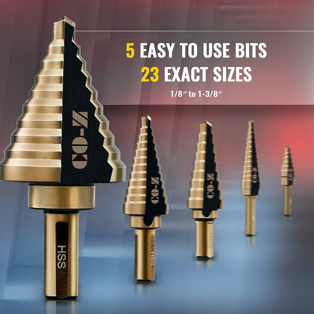 Highspeed Step Drill Bits For Multiple Size Holes Stock, 45 OFF
