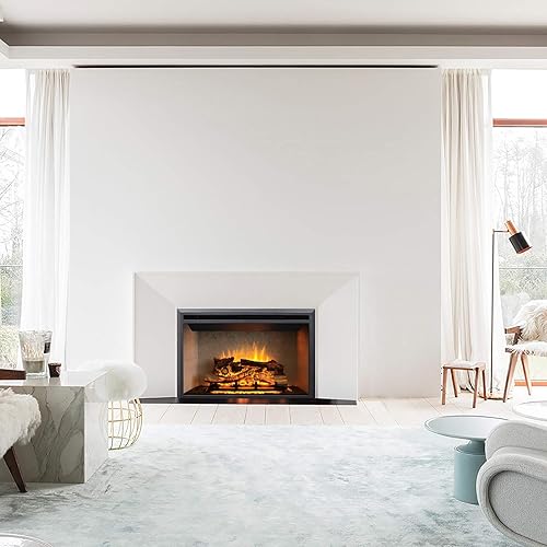 Miniatura 6 de RICHFLAME 33 Pulgadas, 21 Pulgadas de Alto, Inserto de Chimenea Eléctrica Edward con Interior de Hormigón Desgastado, Sonido Crepitante de Fuego