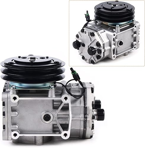 Miniatura 5 de Compresor de CA del AC con embrague de 2 ranuras para 1996-1999 para Freightliner Peterbilt Kenworth-CFC688-21589 10.0L