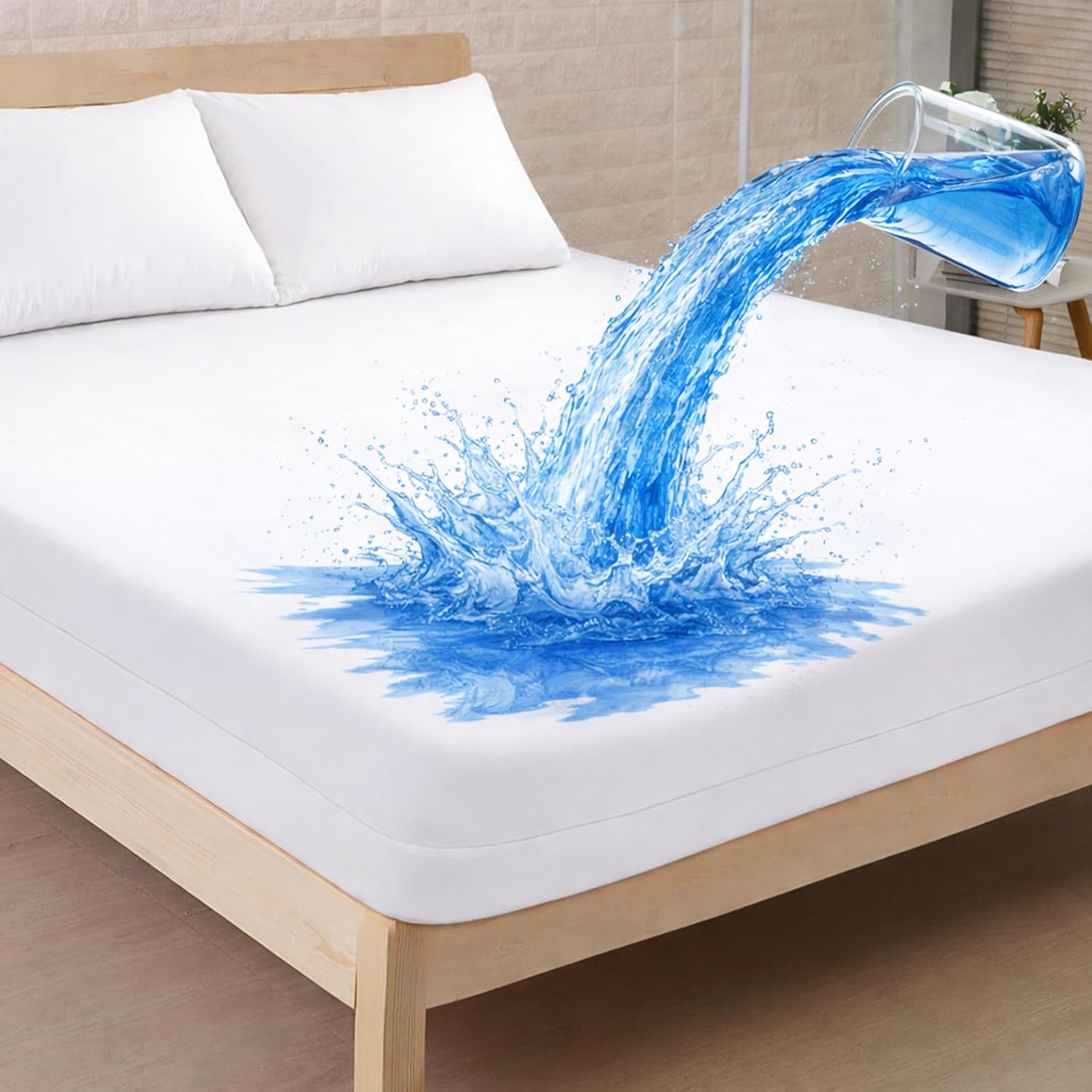 HUPPER Queen Premium Box Spring Encasement - Waterproof - Breathable, Noiseless - Fits Up to 9"