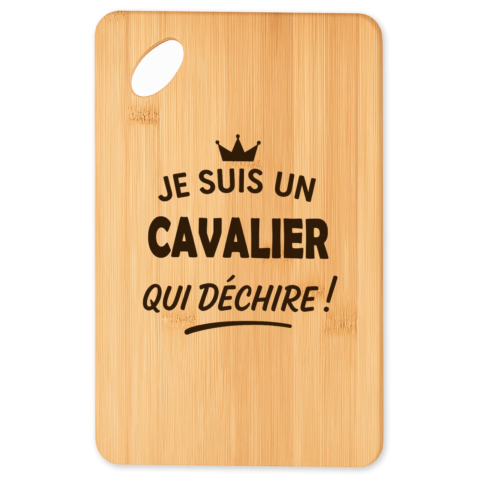 Planche à découper Cavalier : le cadeau original en bambou pour apéro et barbecue