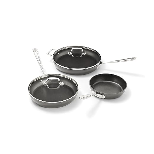 All-Clad HA1 Nonstick Hard Anodized Cookware Set, 5 piece, Black