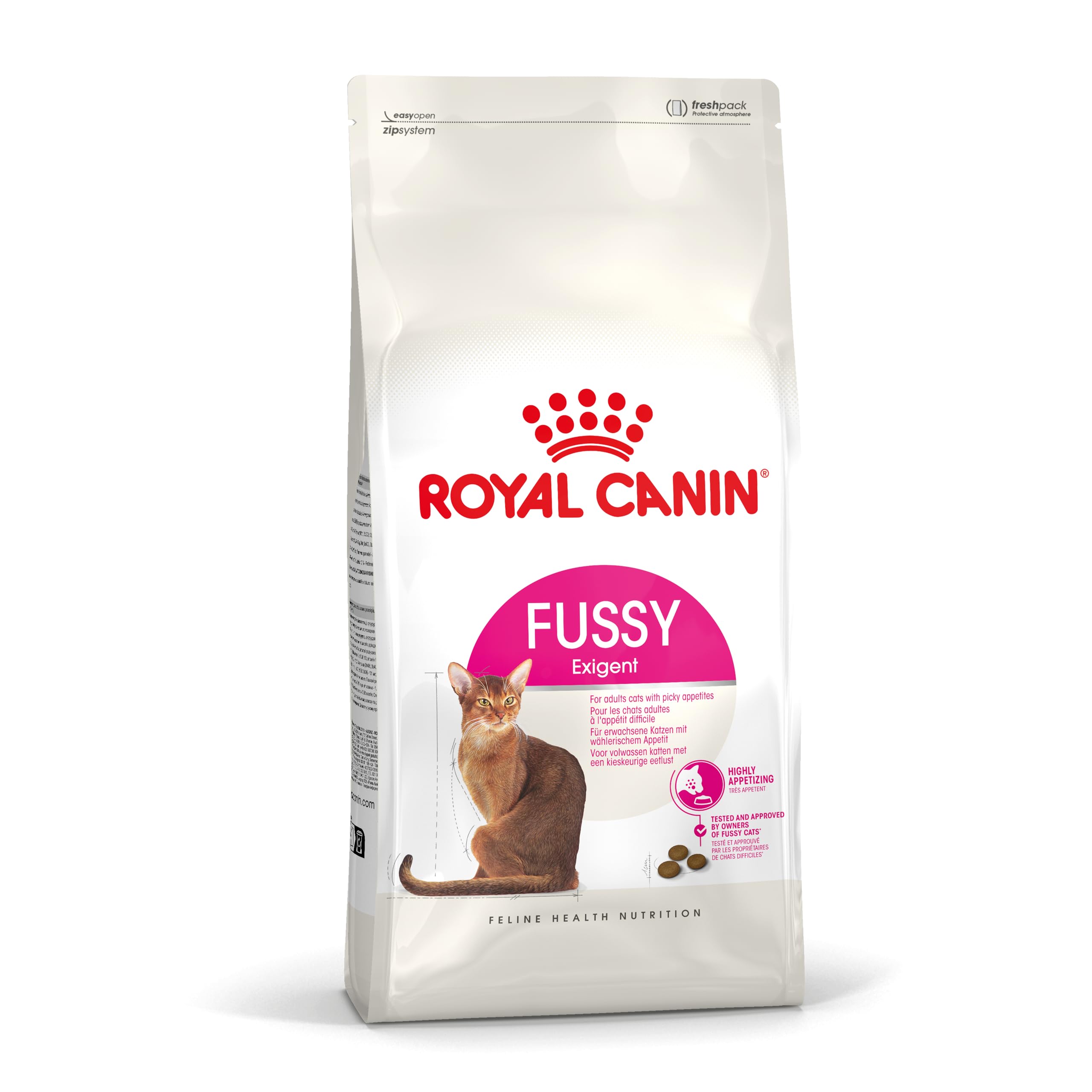 Royal Canin Fussy Exigent | 400g | Complete Food for Discerning Adult Cats | Combination of Flavours and Special Shape of Kibble | High in Protein