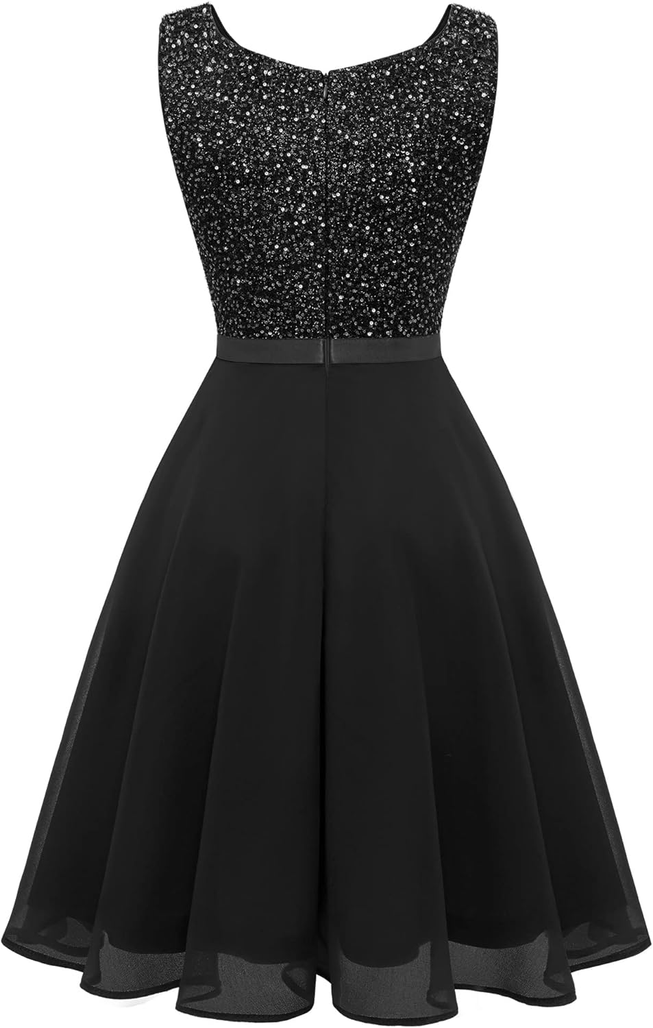 Dressystar 2026 Women's V Neck Short Sequin Prom Dress Glitter A-line Swing Cocktail Party Dresses Knee Length - Image 3