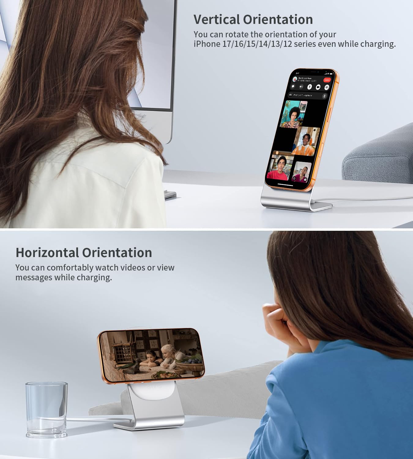Wireless Charger Kompatibel mit Mag-Safe Ladegerät, Induktive Ladestation Kabellos Schnellladegerät kompatibel für iPhone 17e/17/16/15/14/13/12 Pro Max/Air/Plus/Pro Serie