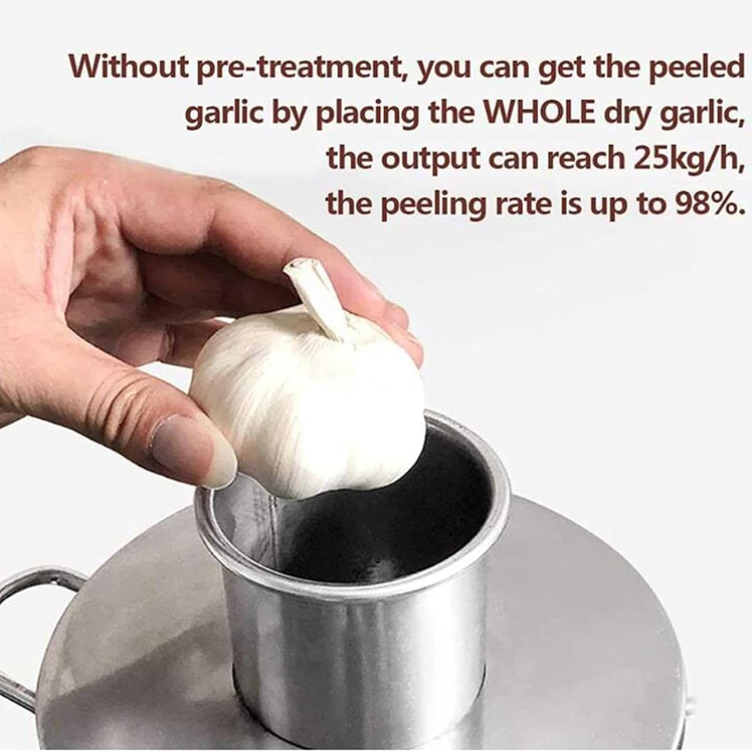 Electric Garlic Peeler Machine Stainless Steel Commercial Whole Garlic Peeling Machine Electric Garlic Separator for Home Grain Separator Restaurant