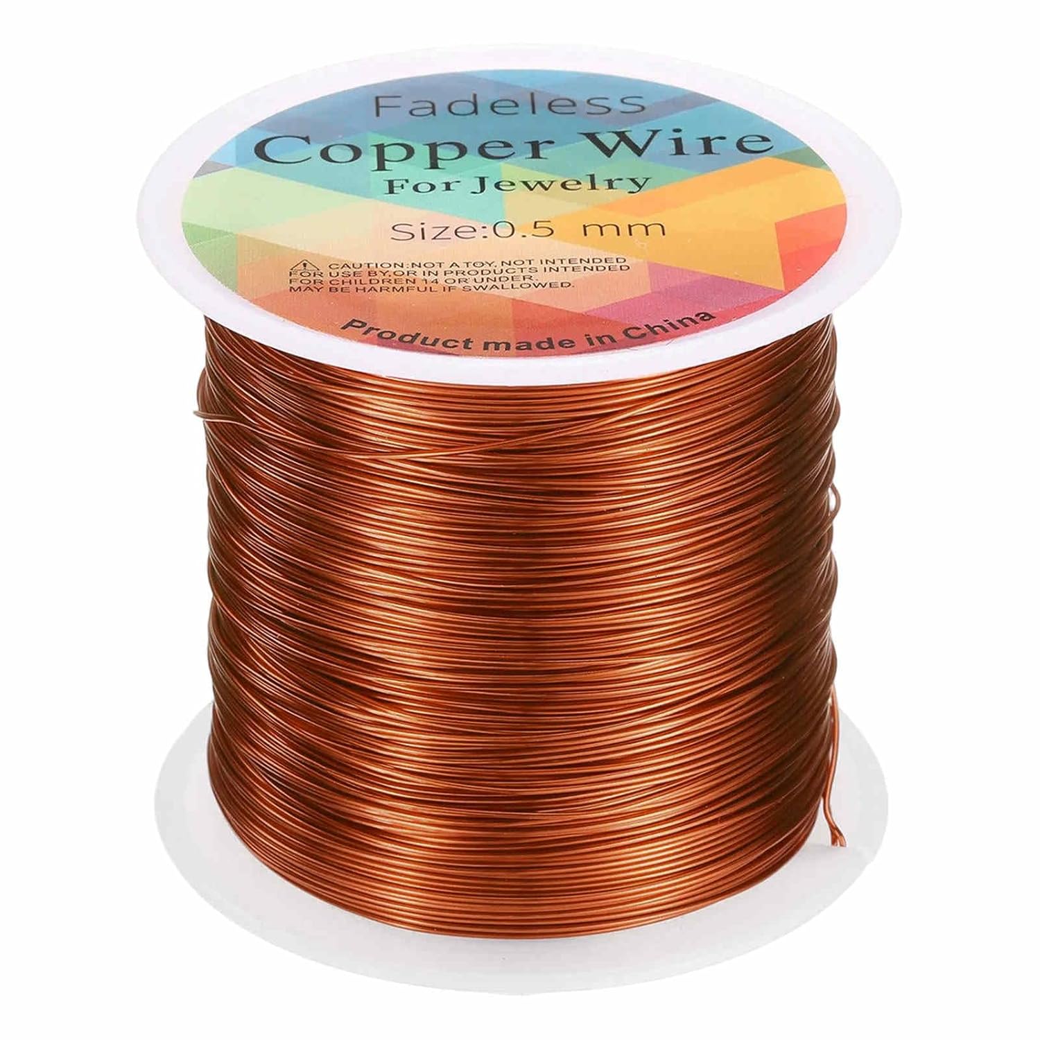 HARFINGTON Wire 203ft Length 24 Gauge Copper Craft Jewelry Wrapping Wire Tarnish Resistant Beading for Jewelry Making Supplies Crafting, Bright Silver