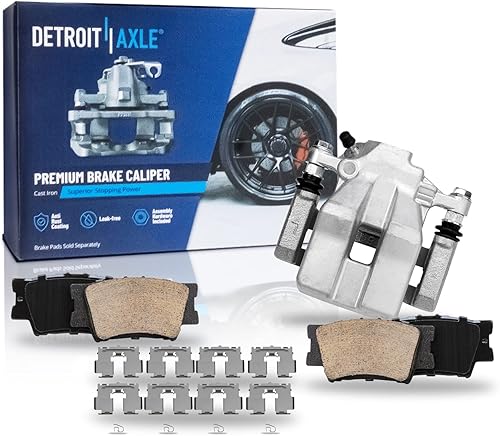 Miniatura 28 de Detroit Axle - Kit de frenos para Ford F-150 Lincoln Mark LT 4WD 2004-2008 Rotores de freno perforados y ranurados Pastillas de freno de cerámica