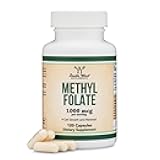 Methylfolate 1,000mcg, 120 Capsules (Third Party Tested Methyl Folate Supplement) Methylated Folate is a More Active Form of Folate Than Folic Acid (Non-GMO, Vegan Safe) by Double Wood