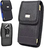 AISCELL Outdoor Tactical Carrying Case for CAT S62 , S62 Pro, S42 , S48c ,S41 ,S61 Heavy Duty Black Nylon Pouch Steel Belt Clip Loop Canvas Hip Waist Holster 6.50 X 3.50 X 0.80 Inches