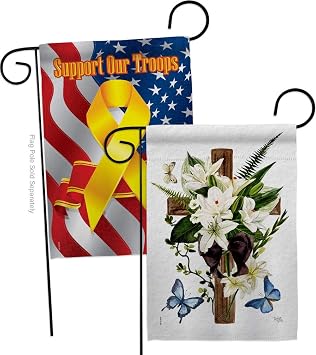 Breeze Decor Lily Cross Garden Flag Pack Religious Faith Hope Grace Peace Dove Christian Religion Easter Support Our Troops House Decoration Banner Small Yard Gift Double-Sided, Made in USA