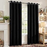 Vista 93 de CUCRAF Juego de 2 paneles de cortinas opacas negras de 54 pulgadas de largo, cortinas de oscurecimiento de habitación para sala de estar