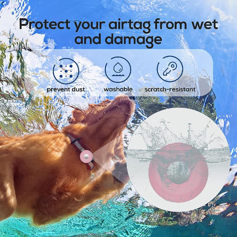 Protective Case Compatible for Apple Airtag Pet Collar, Silicone Protective Cover for Airtags, Anti-Lost - Compatible Case for Airtag Dog and Cat Collar - 2