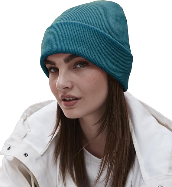 Beechfield Original Cuffed Beanie (B45) Soft Winter Knitted hat Men/Women Cap - Black