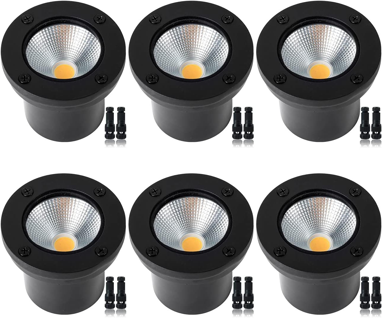 EAGLOD 12W RGB Ground Light, Low Voltage Lanscape Well Lights, 12V24V AC/DC Black InGround