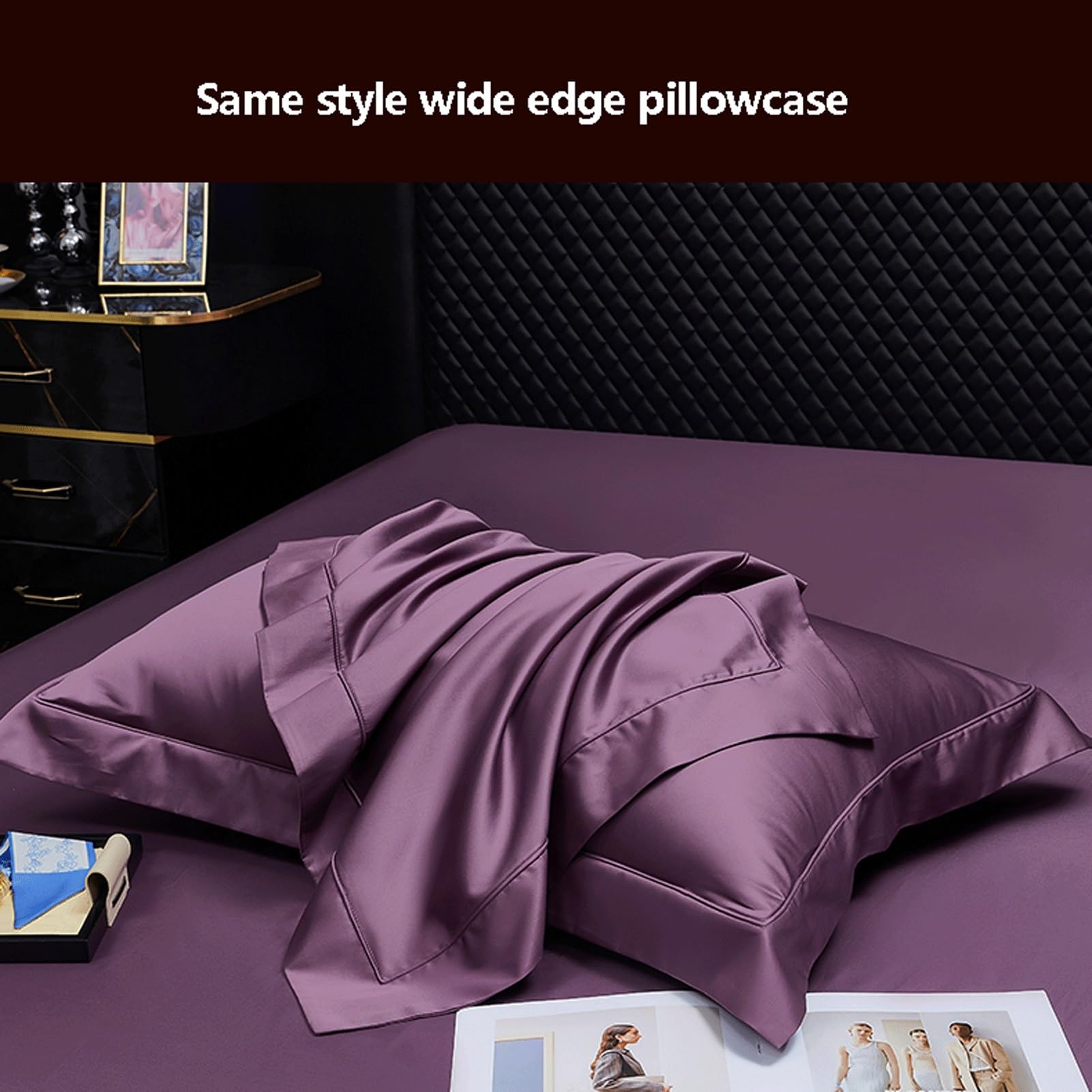 Bettlaken ohne Gummizug aus 100% Baumwolle Fadenzahl 600 Betttuch Haustuch Laken in Luxushotelqualität, Extra Weich und Bequem(Dark Gray,230x245cm)