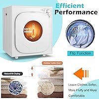 Vista 3 de Secadora portátil de acero inoxidable con panel táctil, 2 modos, 4 programas de secado y ventilación de escape ajustable, 13.2 libras, carga