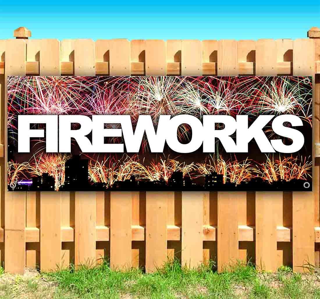 Fireworks 13 oz Banner | Non-Fabric | Heavy-Duty Vinyl Single-Sided With Metal Grommets