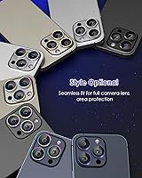 Vista 7 de Protector de lente de cámara con purpurina compatible con iPhone 15 Pro/iPhone 15 Pro Max, acrílico transparente y anillo de aleación de aluminio