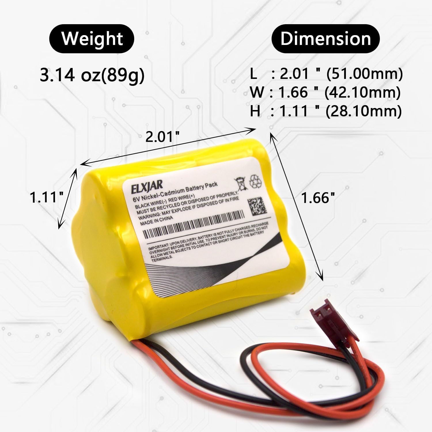 (2-Pack) 6V 600mAh Ni-CD Battery Pack Replacement for Sure-Lites 026-149 SL026-149 ANIC1204 41B020AF17201 CUSTOM-55 Exit Emergency Lights
