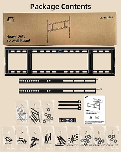 Miniatura 9 de Soporte de pared resistente para televisores grandes de 48 a 150 pulgadas de hasta 330 libras y Vesa de 35.433 x 23.622 in, soporte de pared delgado