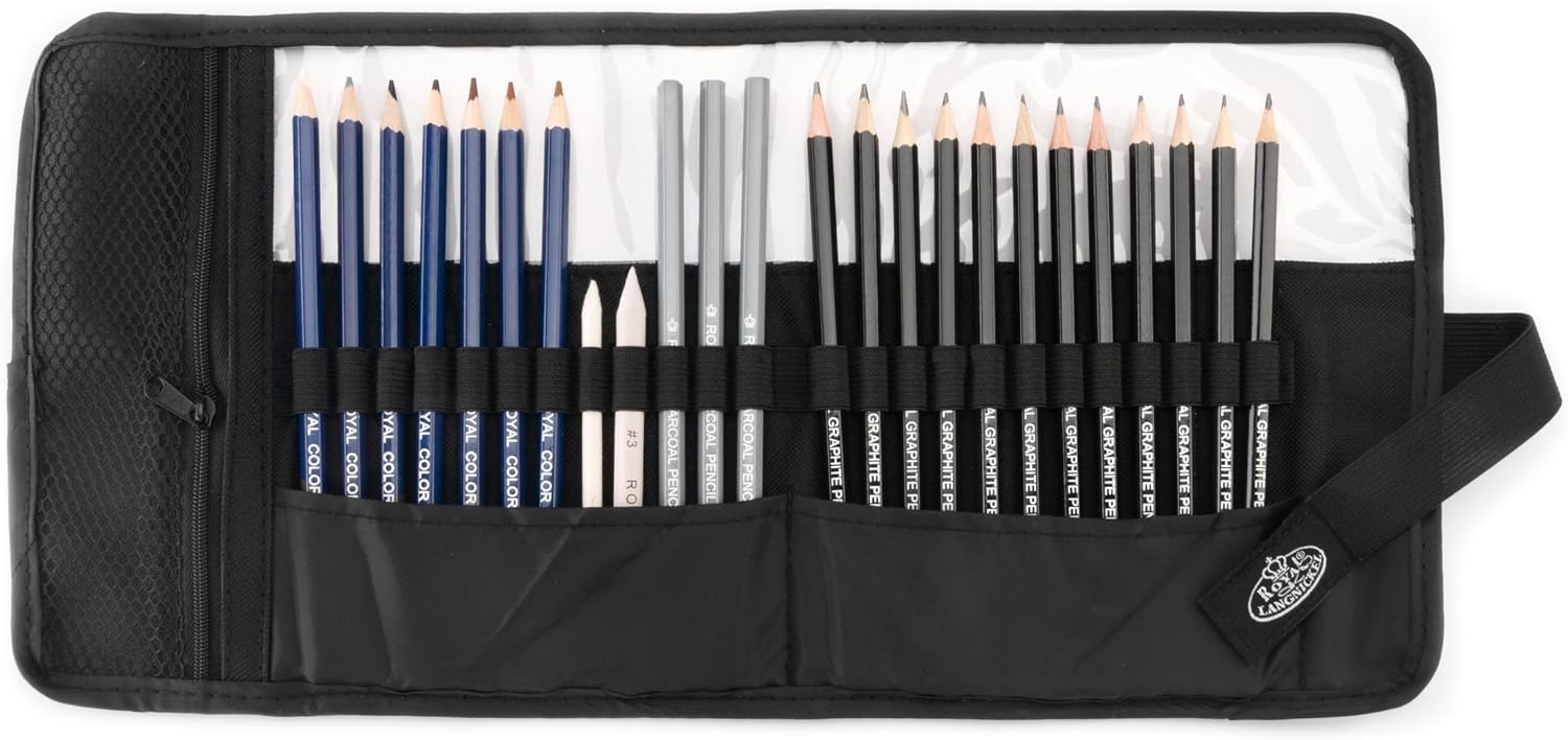 Royal & Langnickel Sketching Pencil Roll-Up Travel Set 25 PC