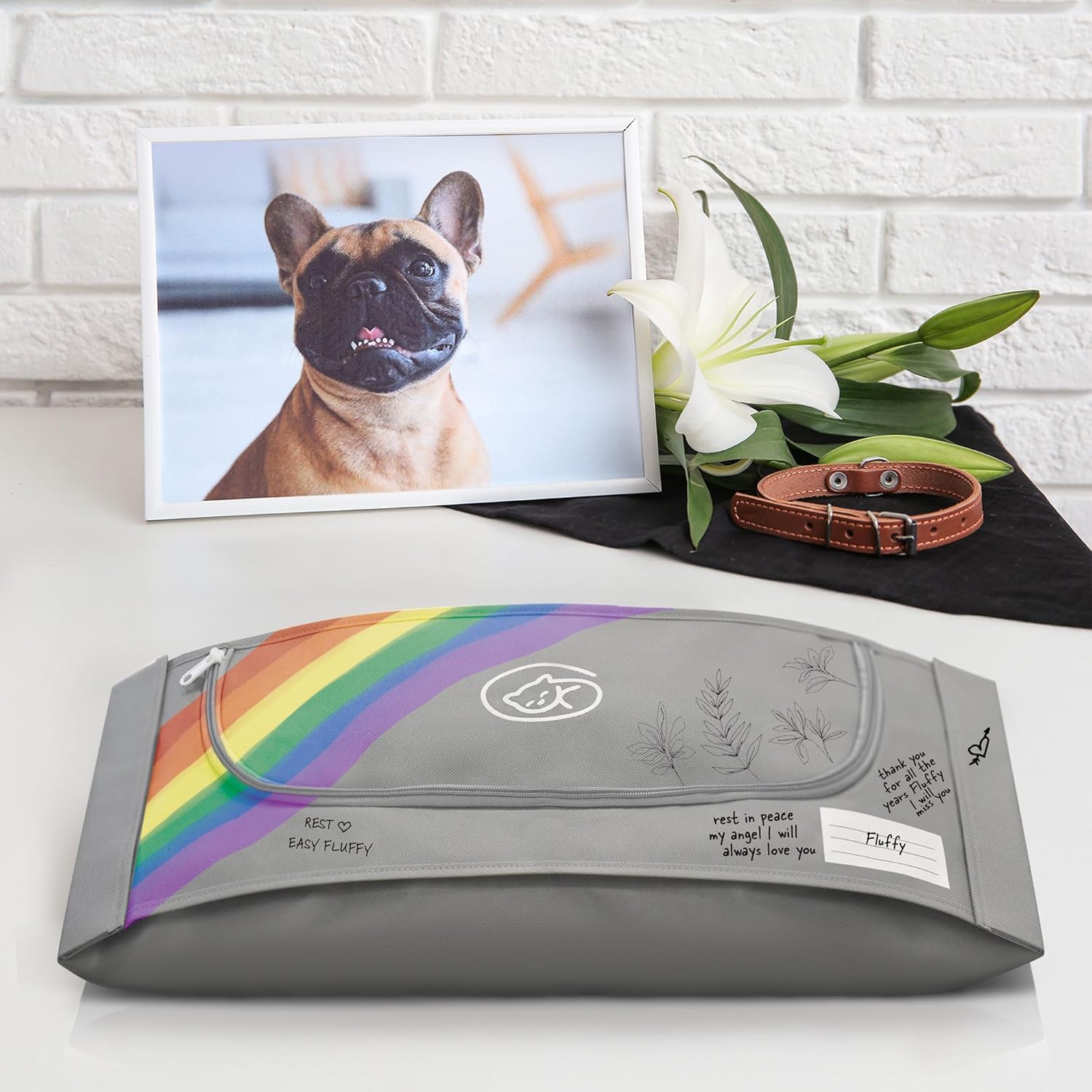 EUTHABAG Snuggle Bag Designed by a Veterinarian The Dignified Pet Cremation & Burial Bag with Kit for a Gentle Goodbye for Small Dogs and Animals 3–20 lb (Small). See Dimension Chart.