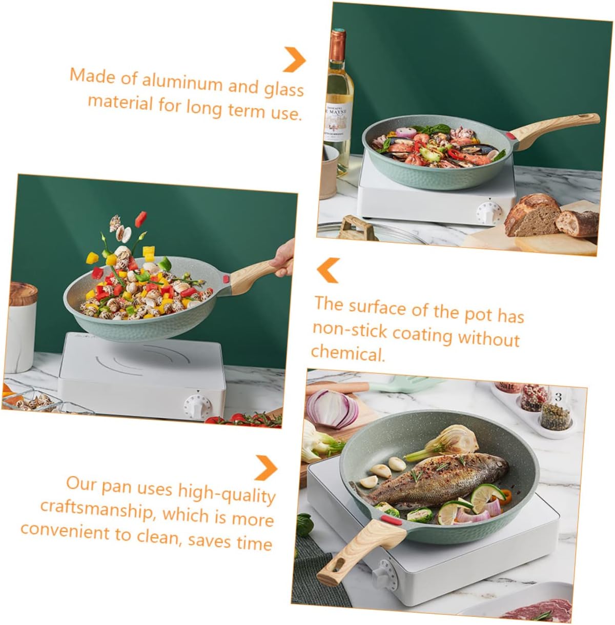 Pancake Omelette Pan Non-stick Aluminum Glass Healthy Easy Single Serve Breakfast