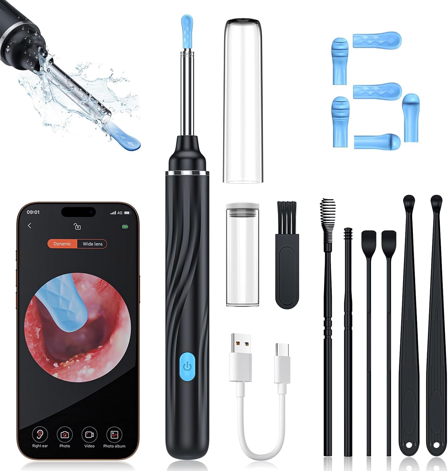 ARVOX Ear Endoscope Otoscope/Wax Cleaner with 1080p FHD Camera with Ultra fine 3.5mm Lens for Kids & Adults with Ear Cleaner Tool Set of 8 for Android & iOS-image-49
