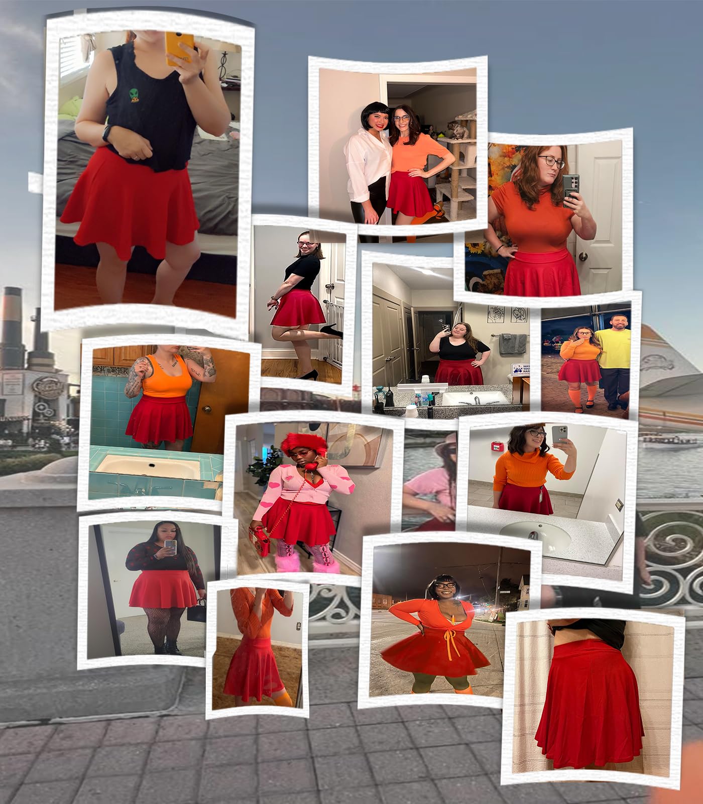 THHGPO Faldas básicas casuales para mujer, acampanadas, elásticas, acampanadas, para fiestas, con pantalones cortos