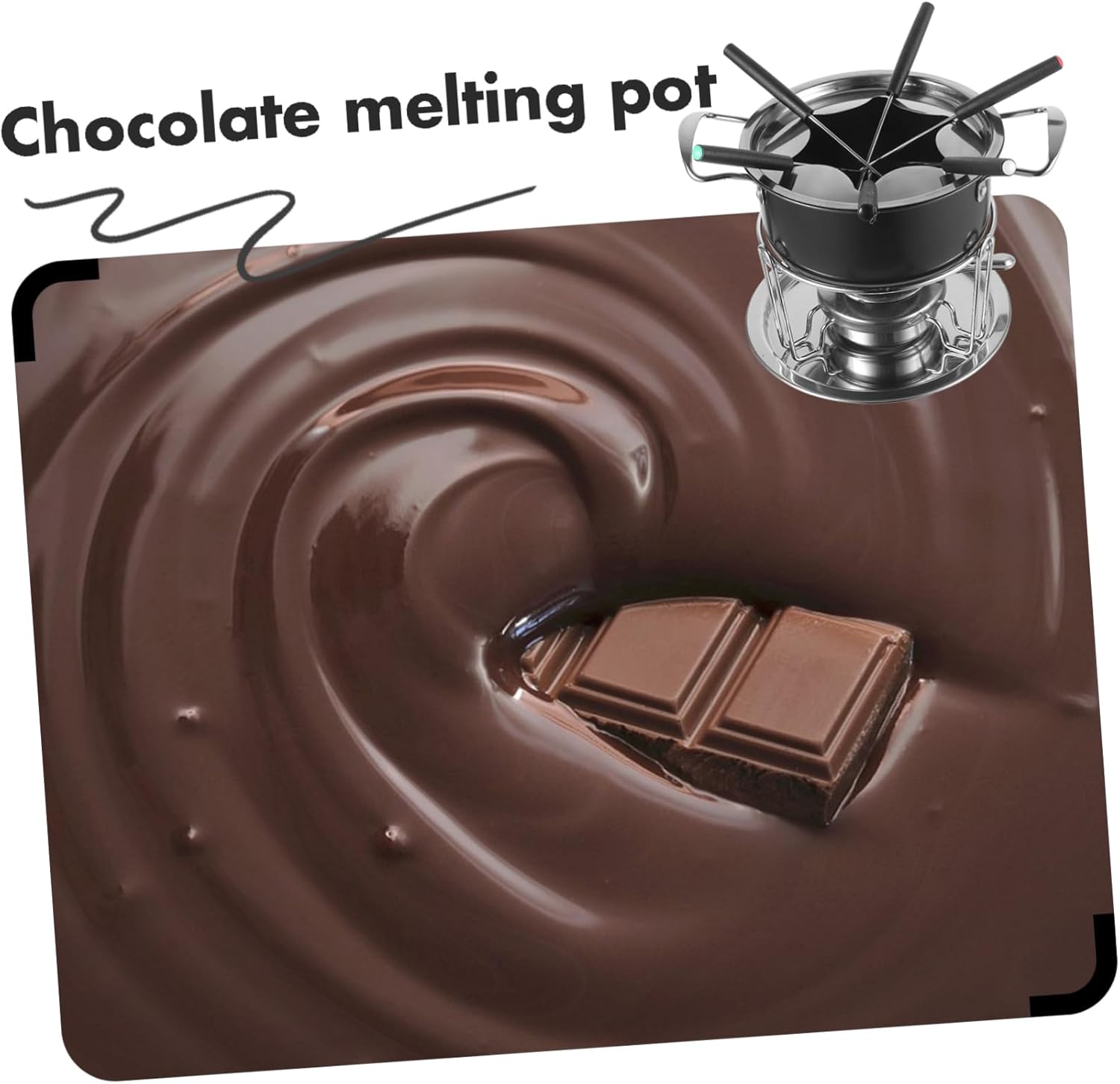 PRETYZOOM 1set Chocolate Melting Pot Stainless Steel Ice Cream Heating Furnace for Cheese Candy and Chocolate Melting Non-stick Diy Baking Tool for Home and Parties