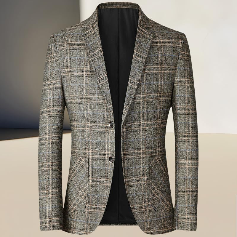 Men's Spring Autumn Lightweight Casual Single Blazer Jacket Top Wrinkle-Resistant