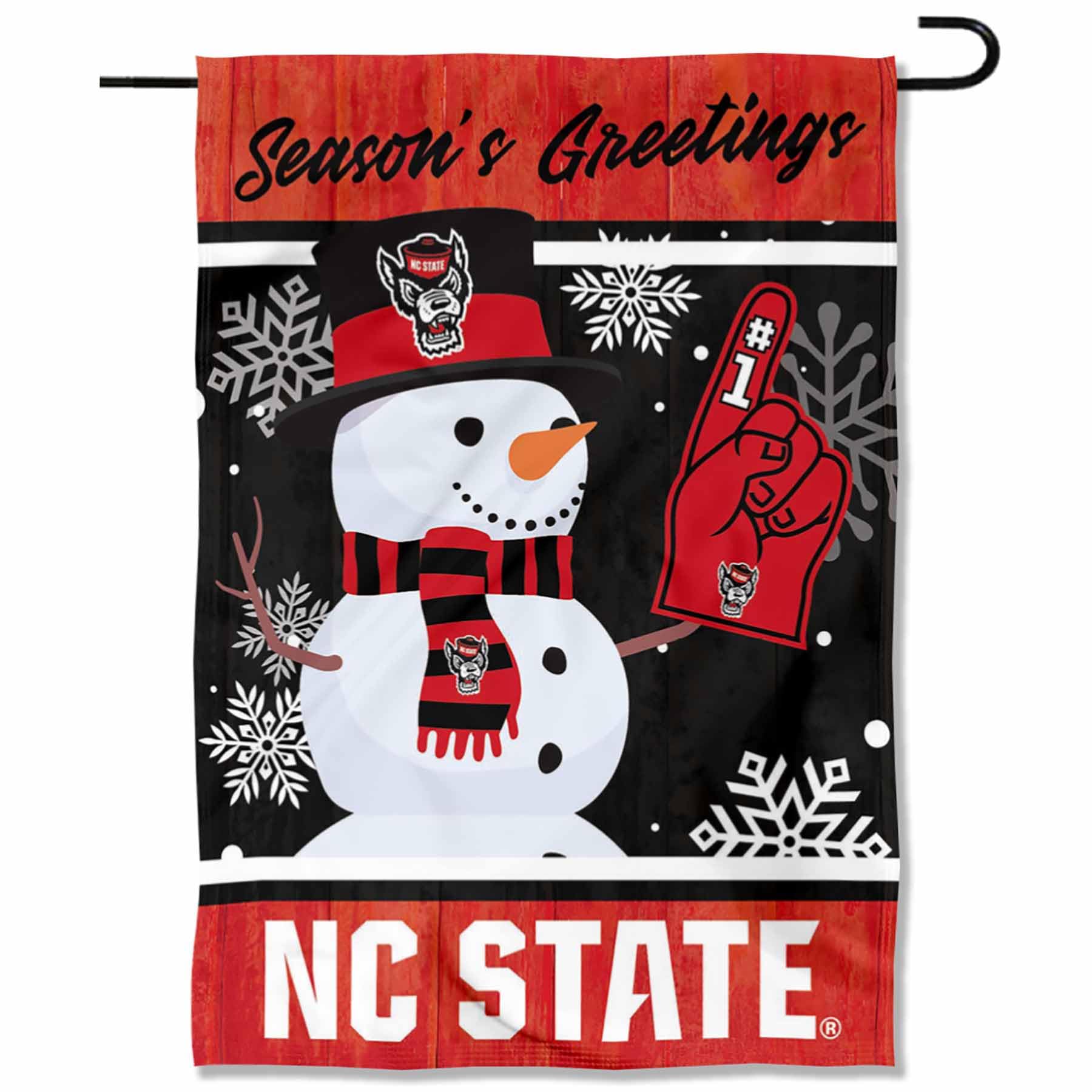 North Carolina State Wolfpack Holiday Winter Snow Garden Banner Flag