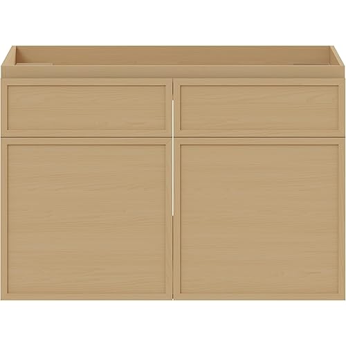 Swiss Madison St. Tropez 30" Wall-Mounted Bathroom Vanity Cabinet Without Top in Natural Oak