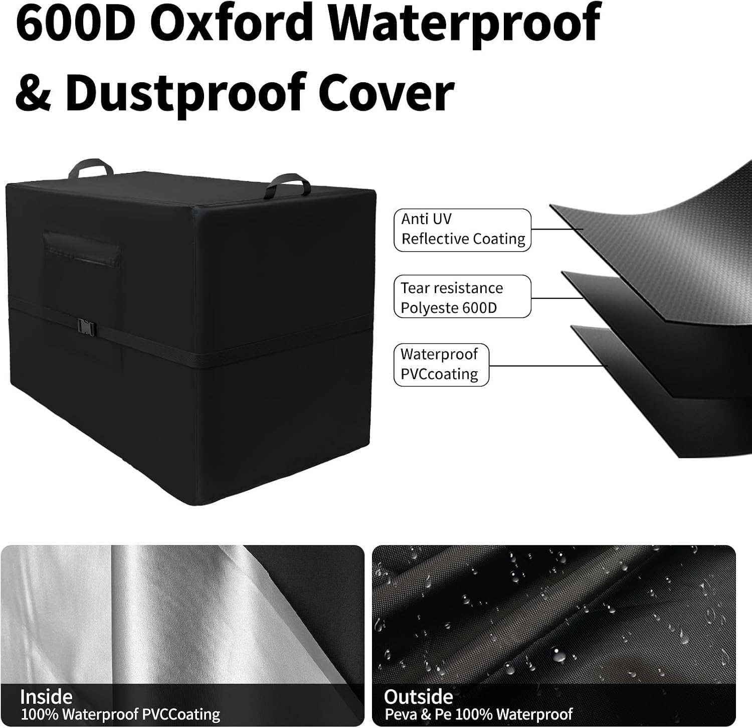 Engine Driven Welder Cover: Mineye Heavy Duty 600D Waterproof Welder Cover for Engine-Driven Welder 230/265/325/225. With Storage Bag and Handles. 43"D x 22"W x 30"H.
