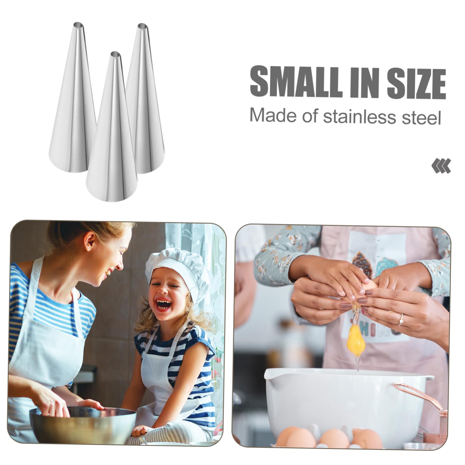 BRIGHTFUFU Stainless Steel Croissant Baking Molds 10 Pcs Set Pastry Moulds Metal Pastry Cake Mold Professional and Home Use