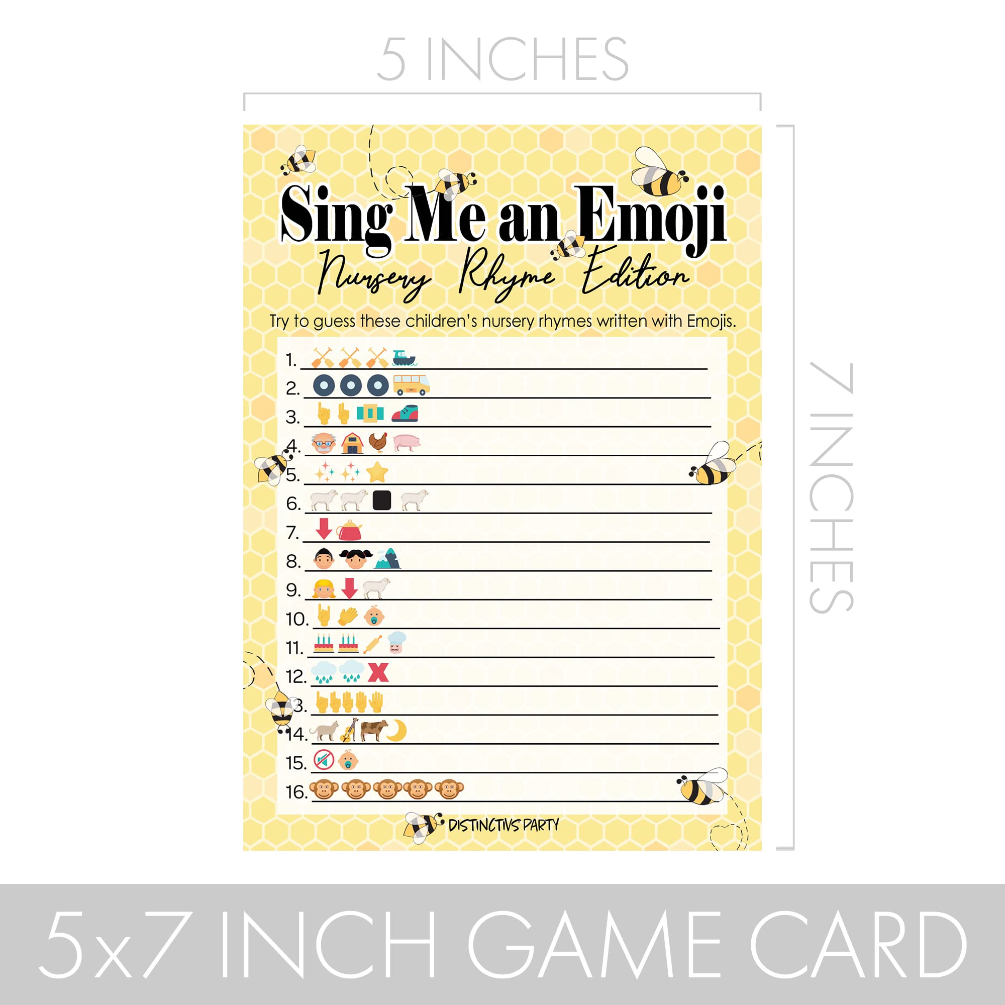 Amazon.com: Bumble Bee Baby Shower Emoji Game Cards - 20 Count : Home &  Kitchen