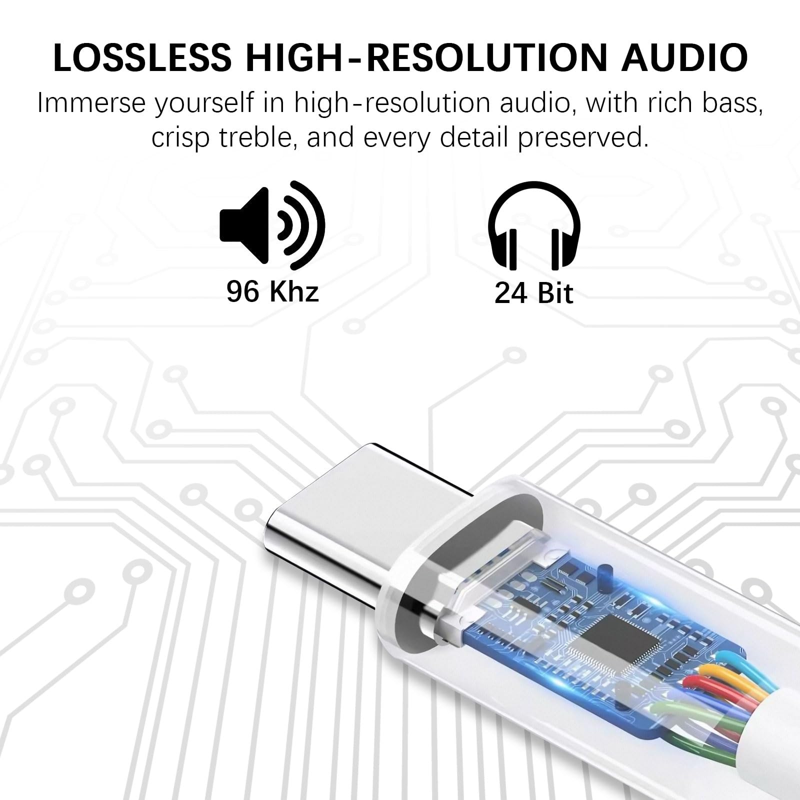 Rosmas Adattatore per cuffie audio da USB-C a 3,5 mm, adattatore da USB C a jack per cuffie, compatibile con iPhone 17/16/15/Pro/Max/Plus, iPad, MacBook, Samsung Galaxy S24/S23/S22/Ultra, Pixel