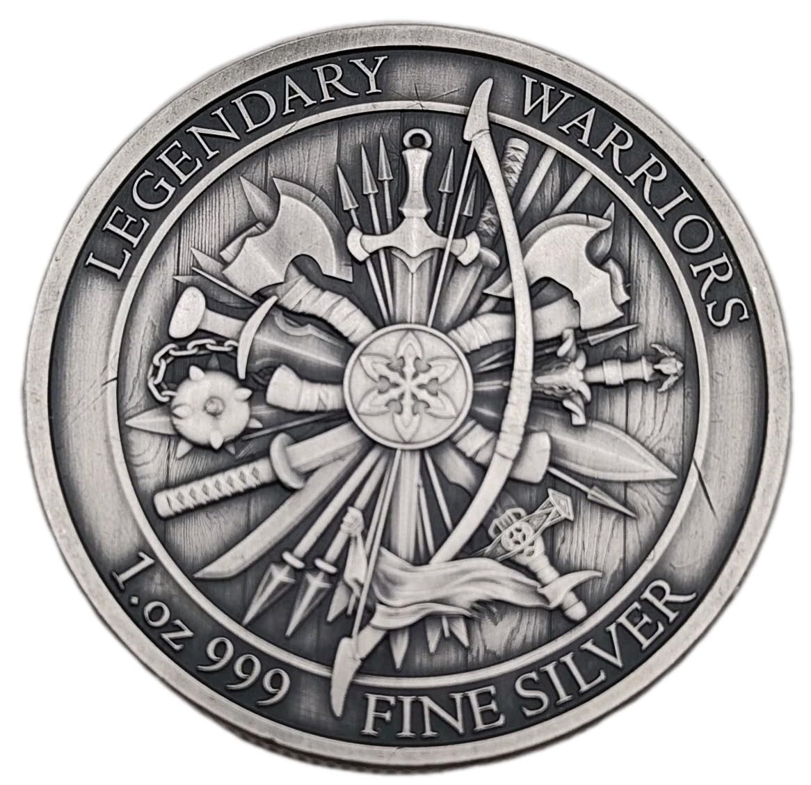 1 unze Silbermünze - Legendary Warriors - (7.) Jeanne d`Arc - Antik Gilded -1 Oz Silber silver coin 999