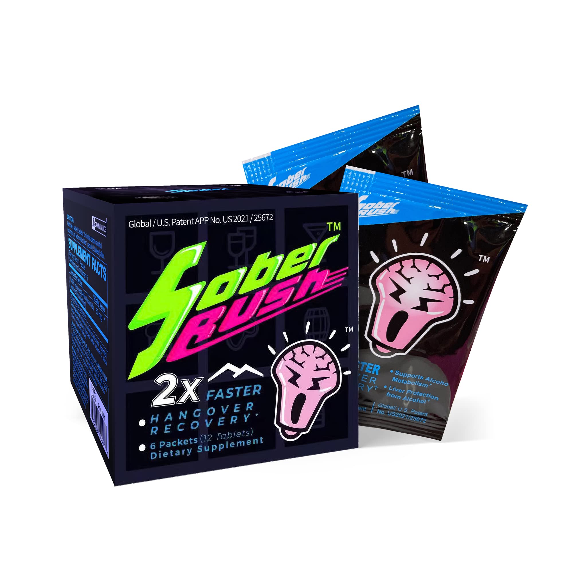 Sober Rush 2X Faster PostDrinking Recovery Coenzyme Tablets for