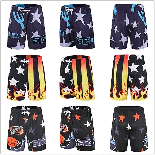 Miniatura 2 de Paquete de 23 pantalones cortos deportivos para hombre, pantalones cortos de baloncesto con bolsillos