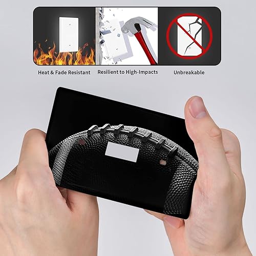 Miniatura 4 de Cubierta decorativa para interruptor de luz de fútbol americano, 1 banda, placa de pared de palanca individual, decoración de habitación, placa