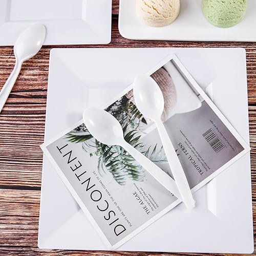 Vista 35 de Liacere 360 cubiertos de plástico transparente resistente, 150 tenedores, 150 cucharas, 60 cuchillos, sin BPA, resistentes al calor, juego de Claer