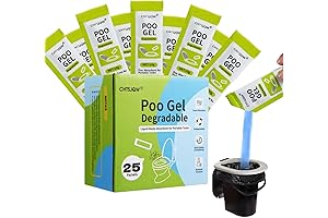 25-Pack Portable Toilet Absorbent Gel Powder for Camping
