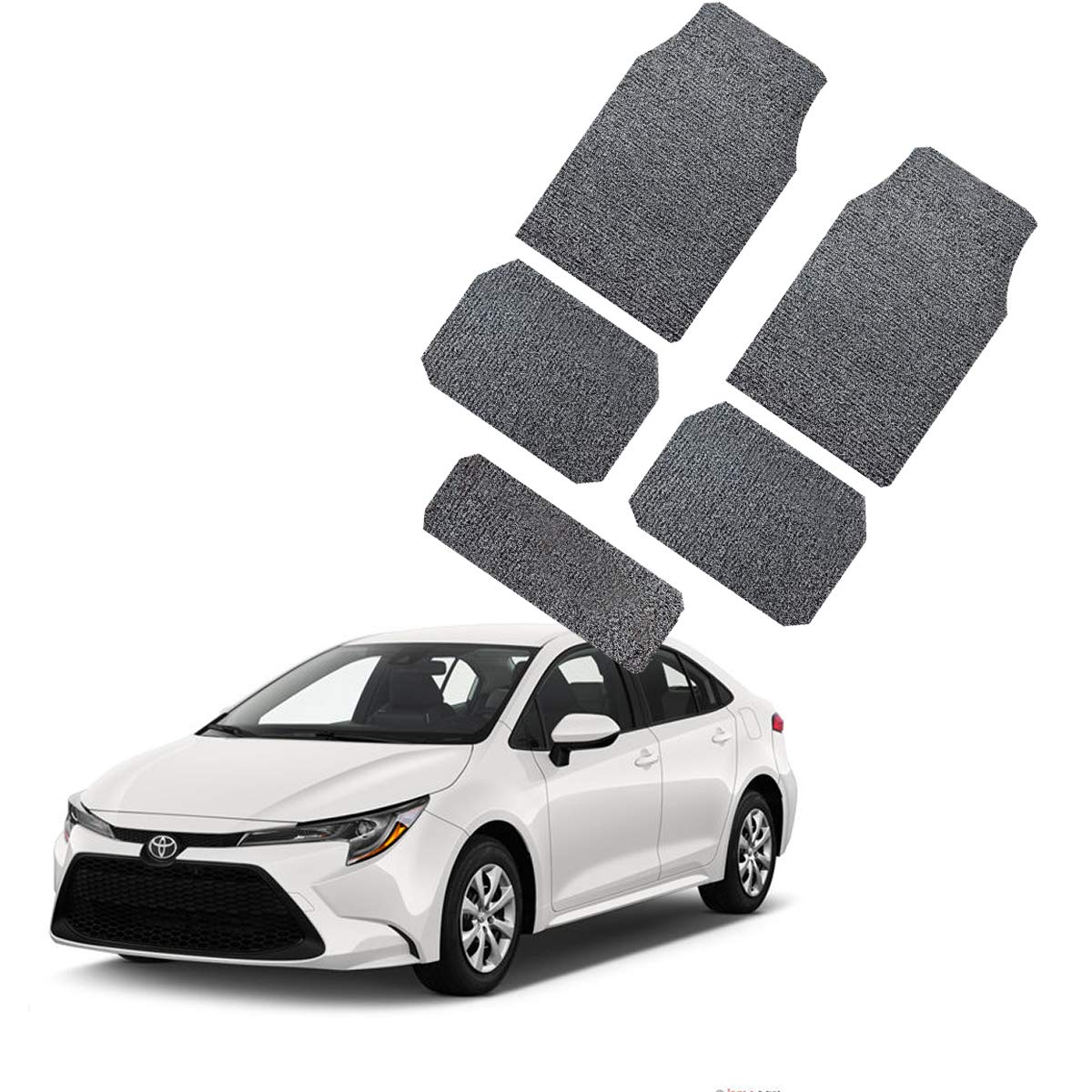 SHOOLIN Non Slip Car Floor Grass Mat for Toyota Corolla 2020 (Grey