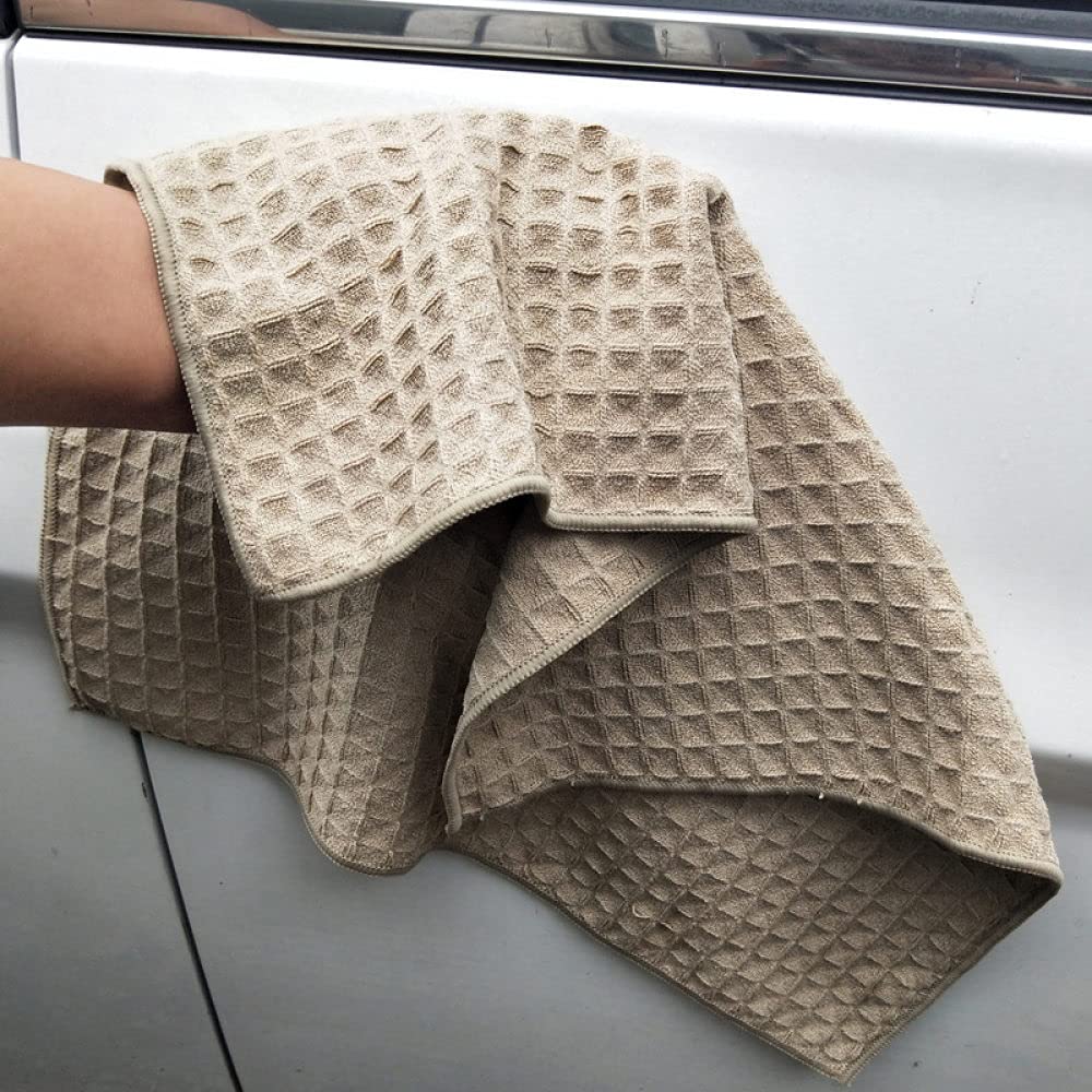 Asciugamano per lavaggio auto 6PCS Asciugamano per asciugatura in microfibra per auto Waffle Weave Design Panni per la pulizia dell'auto Cura dell'auto Cera Lucidatura Dettagli Asciugamano,Caffè (Caff