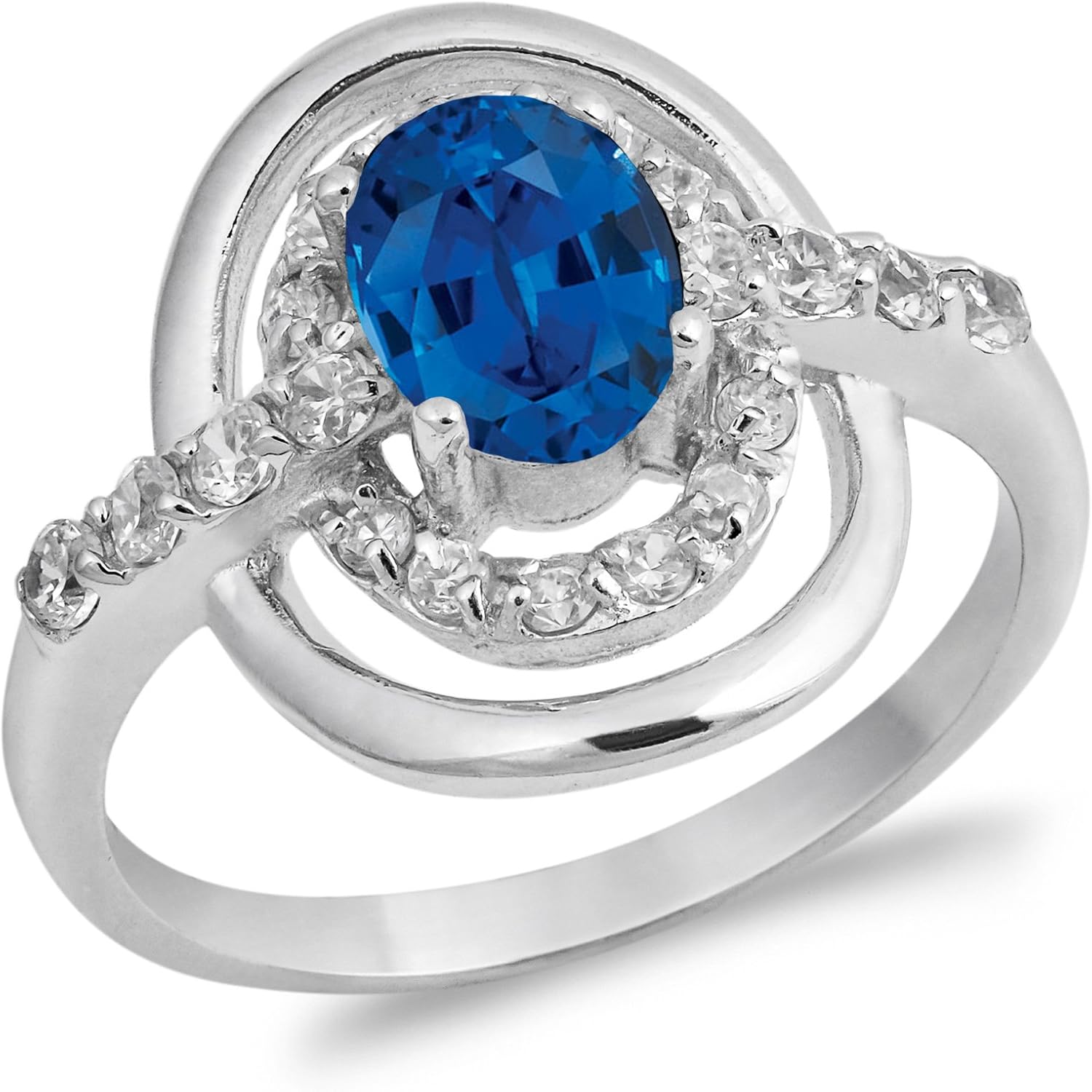 CHOOSE YOUR COLOR Sterling Silver Wedding Halo Ring
