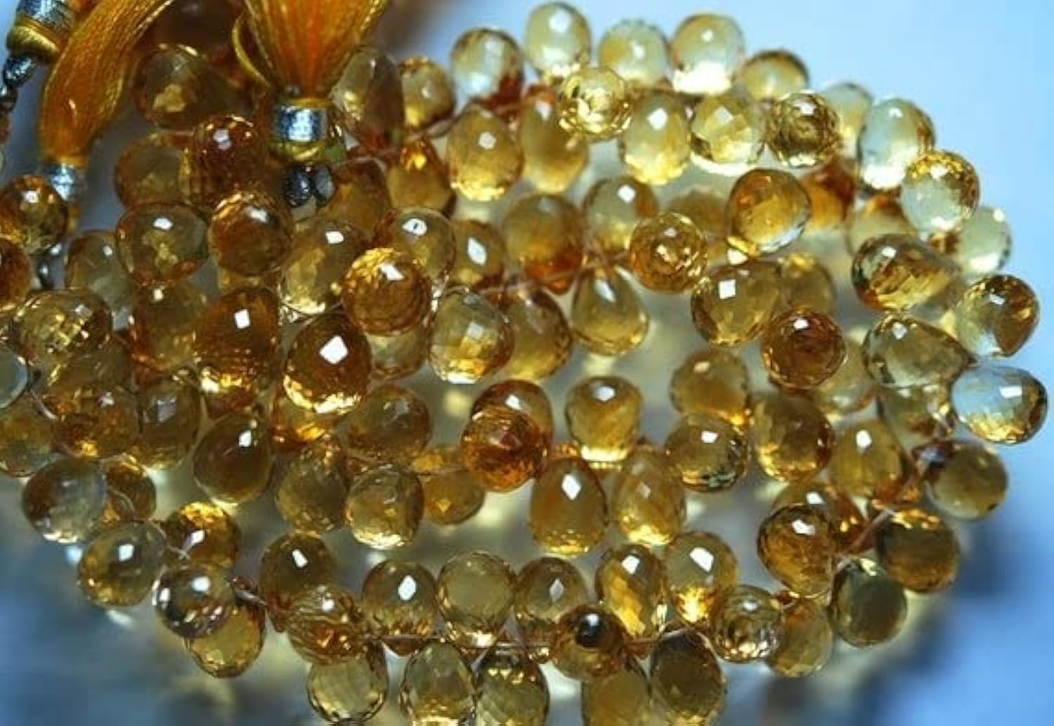 Citrine dorée LKBEADS gouttes taillées pour remplacer vos perles ternes en joaillerie