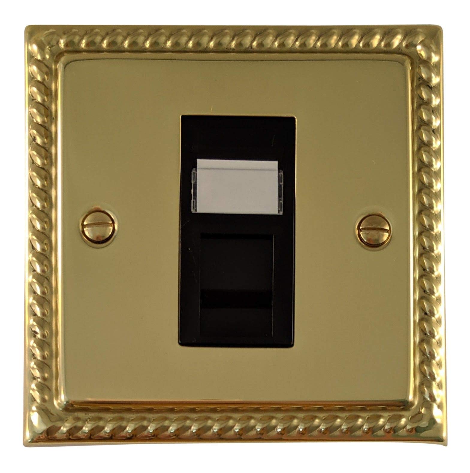 G&H Brassware Polished Brass Mb61b Georgian Rj45 Socket - Black