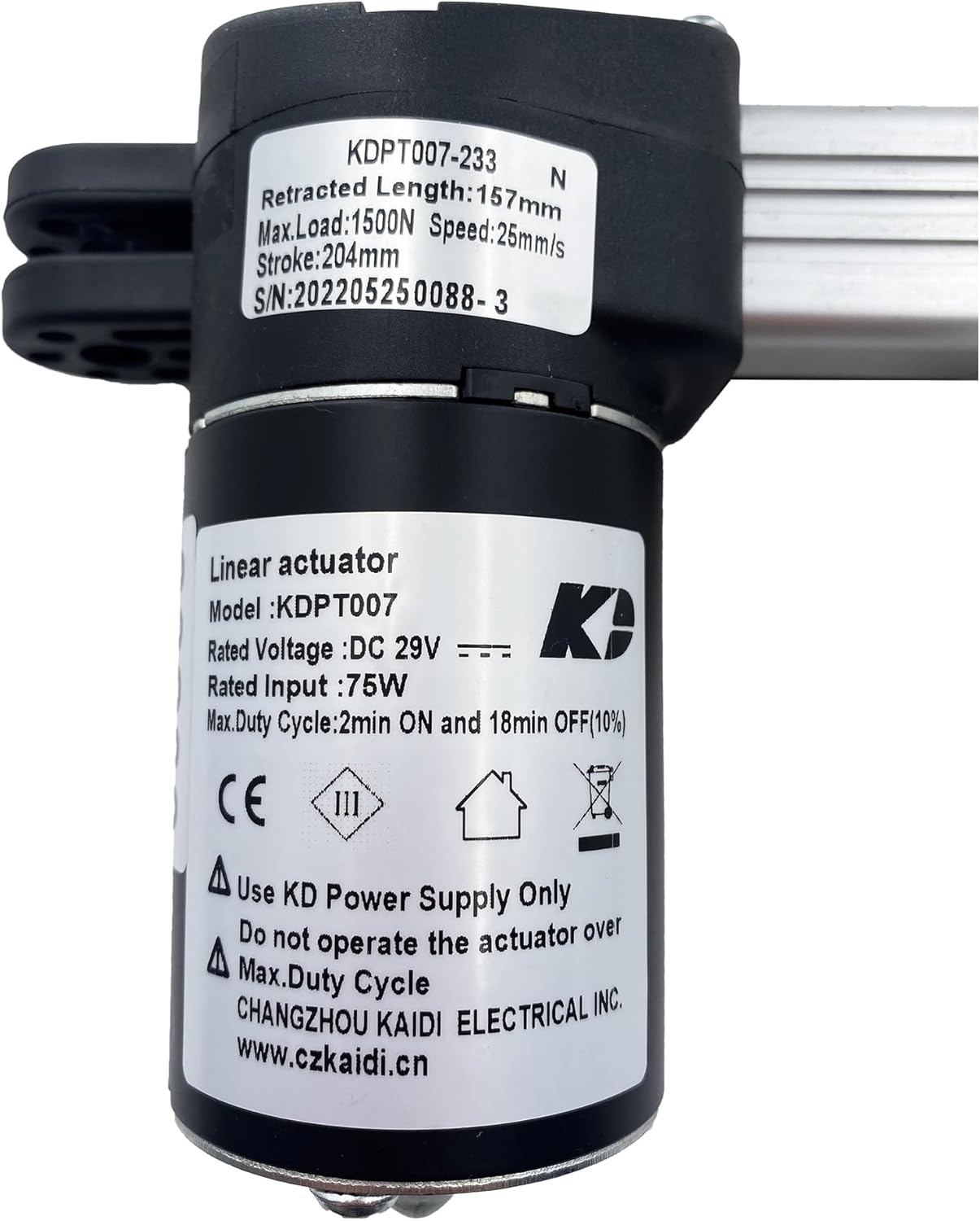 Linear Actuator Kaidi Model KDPT007N-233 Power Recliner Lift Chairs Motor Replacement